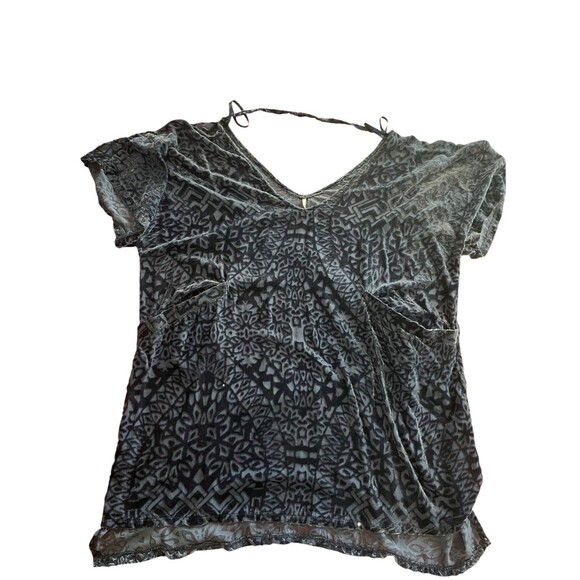 Free People Room of Shadows Velvet Burnout Shift Dress Womens XSBlue Ash - Picture 2 of 7